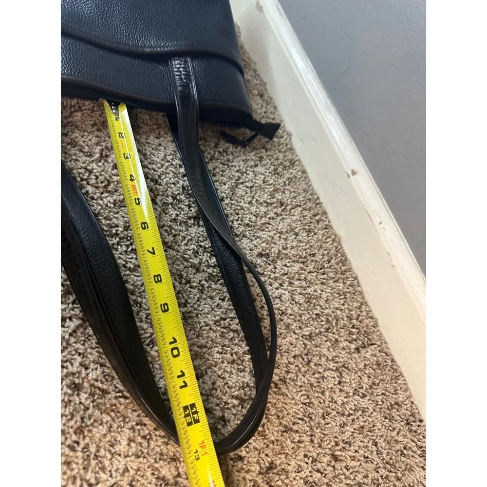 Brighton Black Pebbled Leather Croc Trim Tote Bag Floral Lining A510698‎